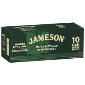 Picture of Jameson 6.3% Whiskey & Dry Lime 10pack Cans 375ml