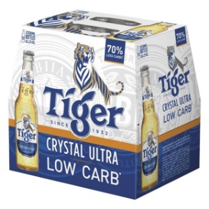 Picture of Tiger Crystal Ultra Low Carb Lager 12pack Bottles 330ml