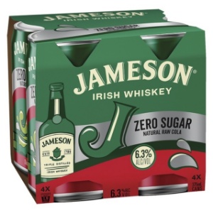 Picture of Jameson 6.3% Whiskey & Zero Cola 4pk Cans 375ml