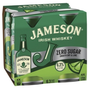 Picture of Jameson 6.3% Dry Lime Zero 4pk Cans 375ml