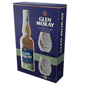Picture of Glen Moray 12 Year Old Scotch Whisky + 2 Glasses Gift Pack 700ml