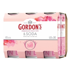 Picture of Gordons 4% Pink Gin & Soda 6pack Cans 250ml