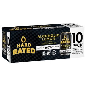 Picture of Hard Rated 6% Vodka Lemon 10pack Cans 330ml