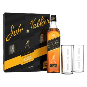 Picture of Johnnie Walker Black Label 12YO Scotch Whisky 700ml + 2x High Ball Glasses Gift