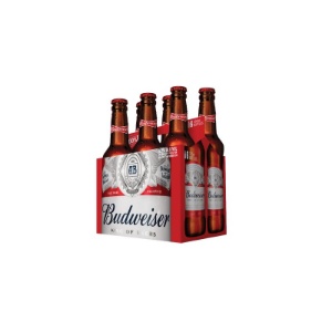 Picture of Budweiser American Beer 6pk Bottles 330ml