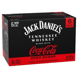 Picture of Jack Daniels Whiskey n Coke Zero 4.8% 6pk Cans 330ml