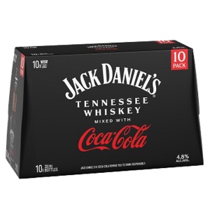 Picture of Jack Daniels Whiskey n Coke 4.8% 10pack Bottles 330ml