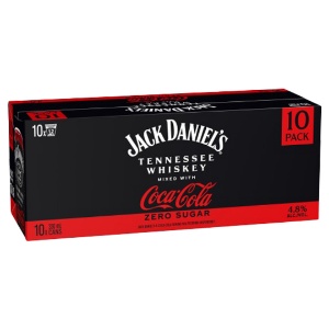 Picture of Jack Daniels Whiskey n Coke Zero 4.8% 10pk Cans 330ml
