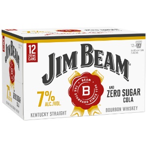 Picture of Jim Beam 7% Bourbon n Zero Cola 12pk Cans 250ml