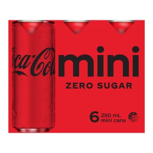 Picture of Coke Zero Sugar 6pack Cans 250ml
