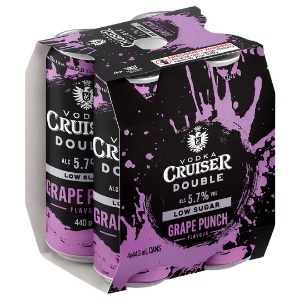 Picture of Cruiser Double 5.7% Grape Punch Cans 4pk 440ml